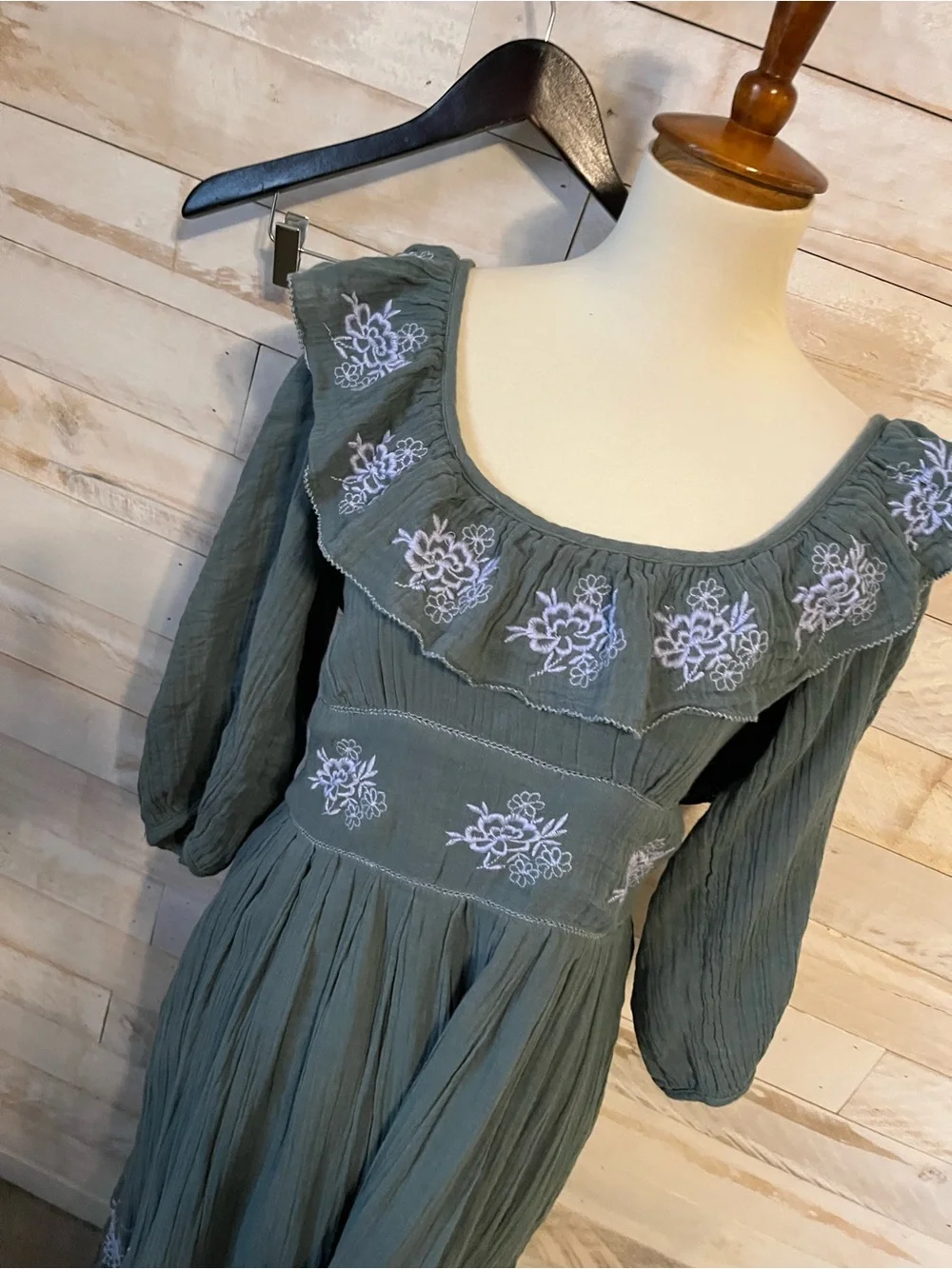 NWT Free people size M Lovers Lane maxi dress in dried pine